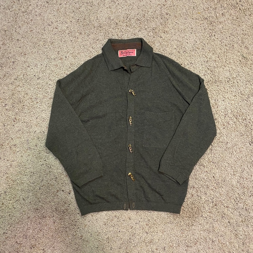 VTG Ballantyne Bonnie Cashin Green Cashmere Cardigan Small